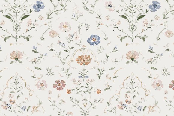 Bringing Romantic Rococo Floral Seamless Pattern2 to Life in Modern Design