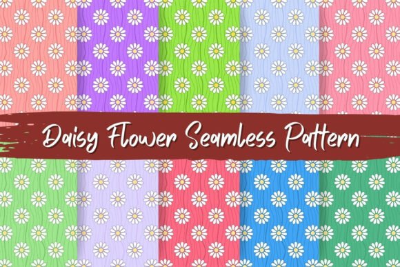 Daisy Flower Seamless Pattern Bundle
