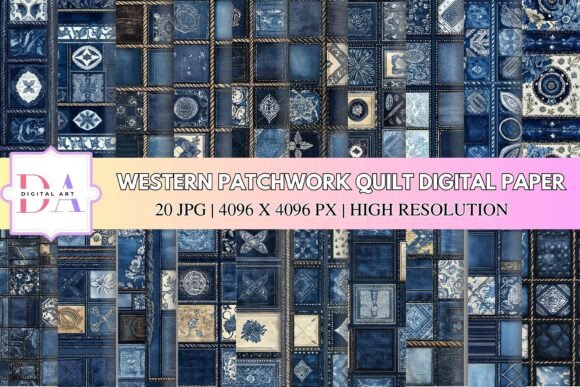 Evaluating the Design Potential of Western Patchwork Quilt Digital Paper