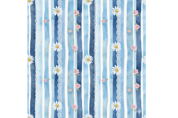 Evaluating the Vintage Blue Cottagecore Striped Pattern for Design Projects