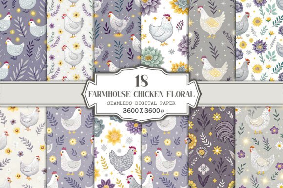 Farmhouse Chicken Floral Seamless: A Trending Digital Design for Modern Creatives