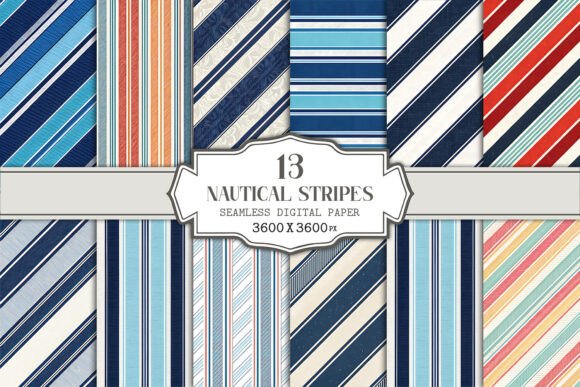 Nautical Stripes Seamless Pattern Bundle
