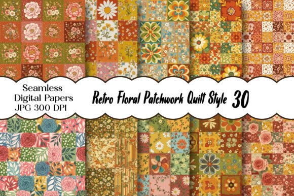 Retro Floral Patchwork Quilt Style