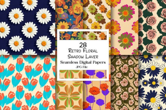 Retro Floral Shadow Layer: A Modern Twist on Vintage Design