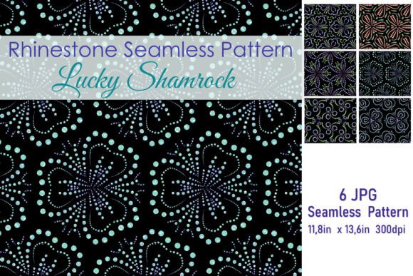 Shamrock Rhinestone Seamless Pattern: Add Sparkle to Your St. Patrick’s Day Projects