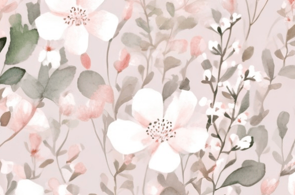 Soft Pastel Watercolor Floral Seamless