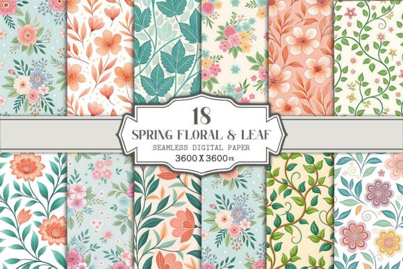 Spring Floral Leaf Digital Paper: A Versatile Design Resource