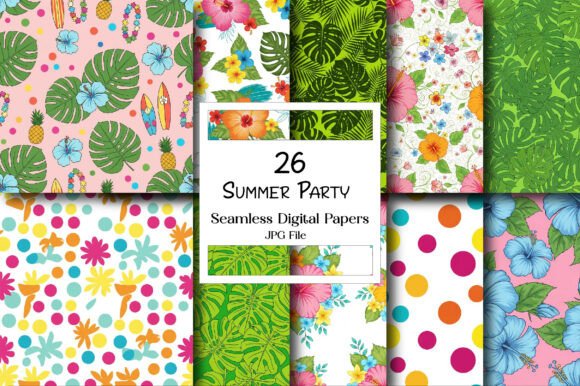 Summer Party Digital Papers