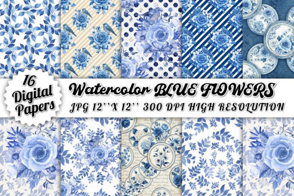 Watercolor Blue Flowers Digital Paper: A Strategic Tool for Creative Excellence