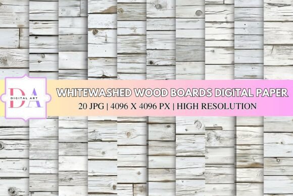 White Washed Wood Boards Digital Paper: Elevating Modern Design with Timeless Texture